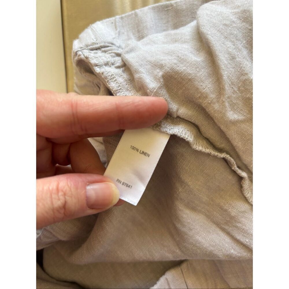 J.Jill Love Linen Natural Beige Cropped Pants Pull-On Elastic Waist Pockets XL - Picture 3 of 11